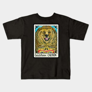 CAUTION Grizzly Bear Totem Kids T-Shirt